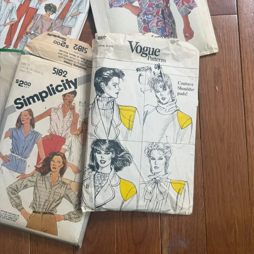 Lot of 7 1980s Sewing Patterns Various Sizes